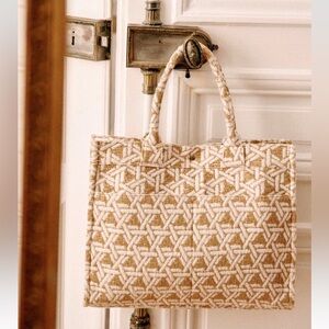 SEZANE - Jacquard hand tote - Ocre multi - NWT